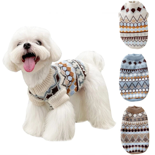 Dog Coat Cotton Knit Sweater For Toy Breeds Fashion Winter