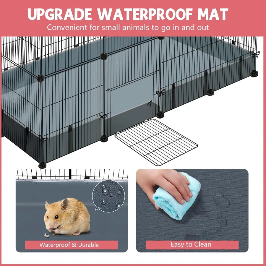NONECN Small Animal Playpen With Coated Steel Panels