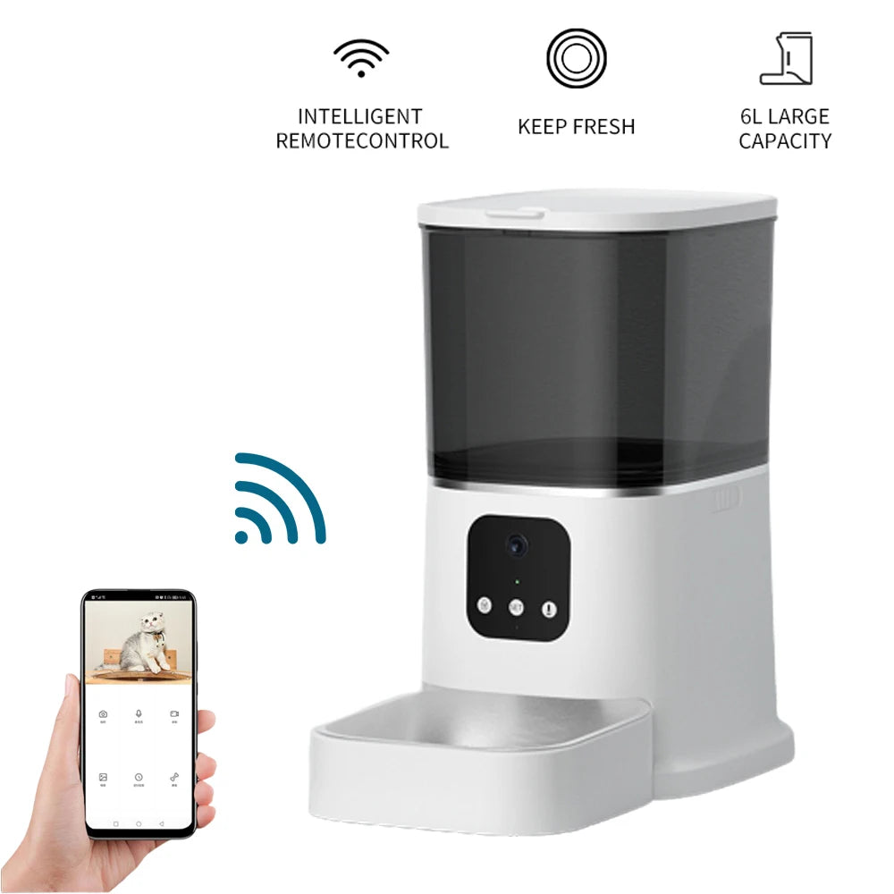 Button Automatic Pet Feeder With Voice Recording And LCD Screen