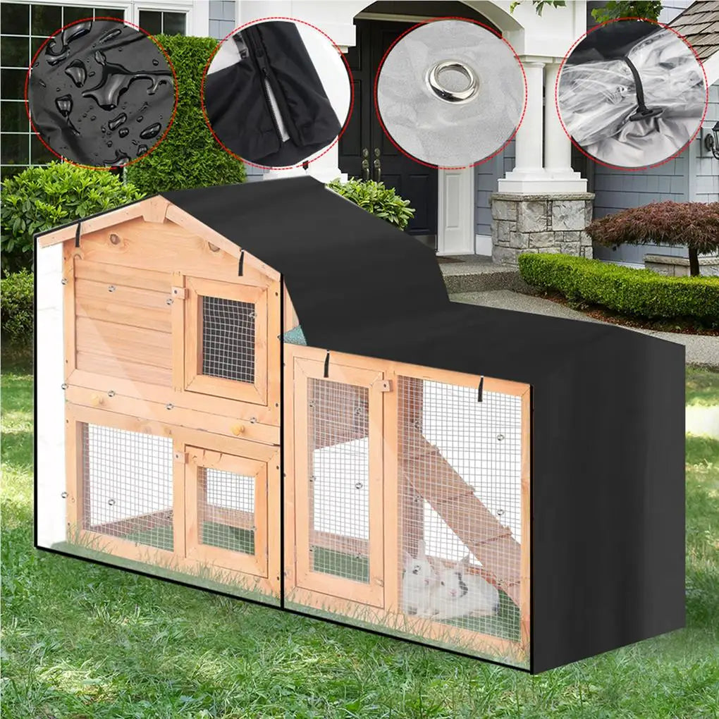 Rabbit Hutch Cover Oxford Cloth Outdoor Waterproof Dust Proof