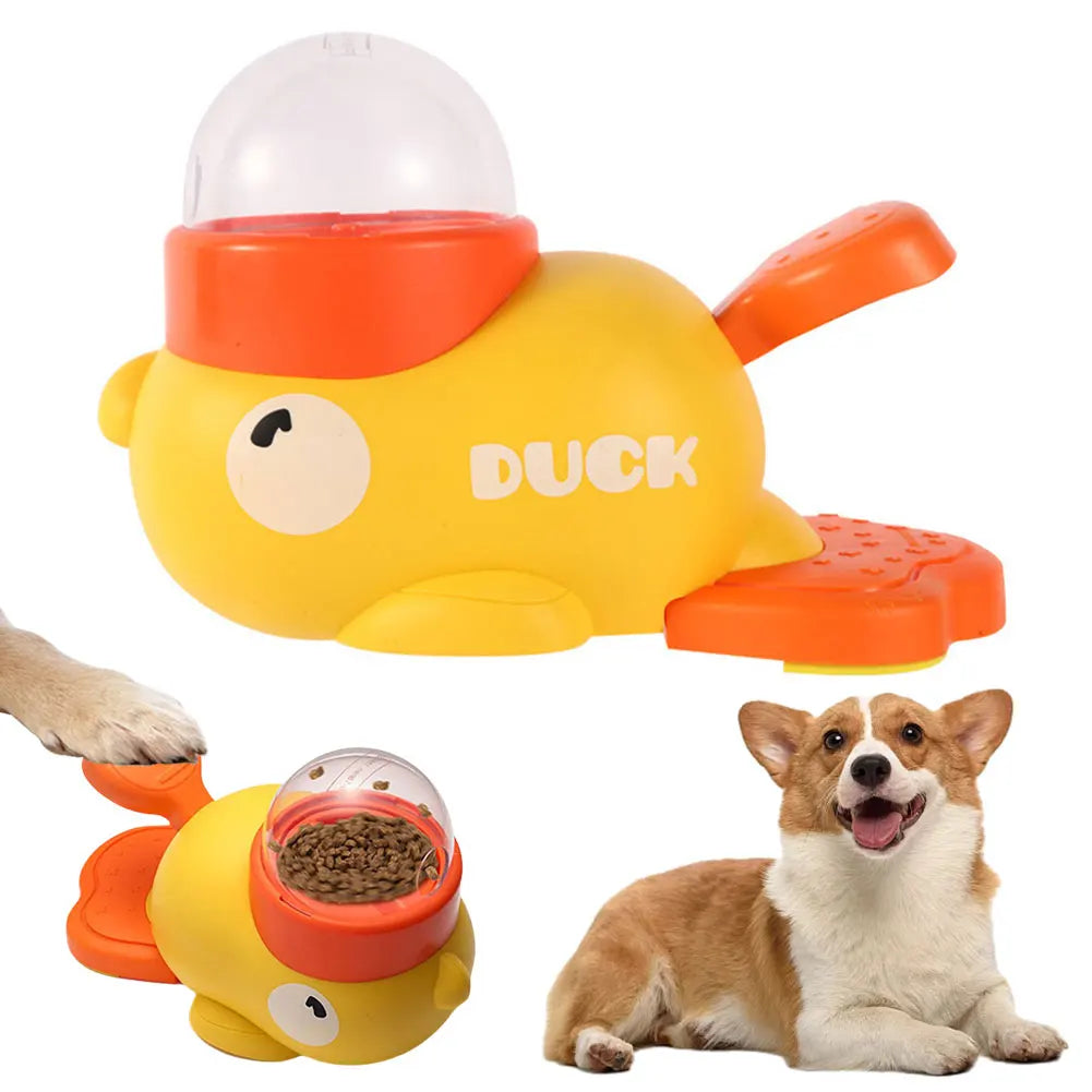 Dog Interactive Slow Feeder Duck-Shaped Design Dog Puzzle Feeder Interactive Pet Food Treat Dispenser for Small & Medium Dogs