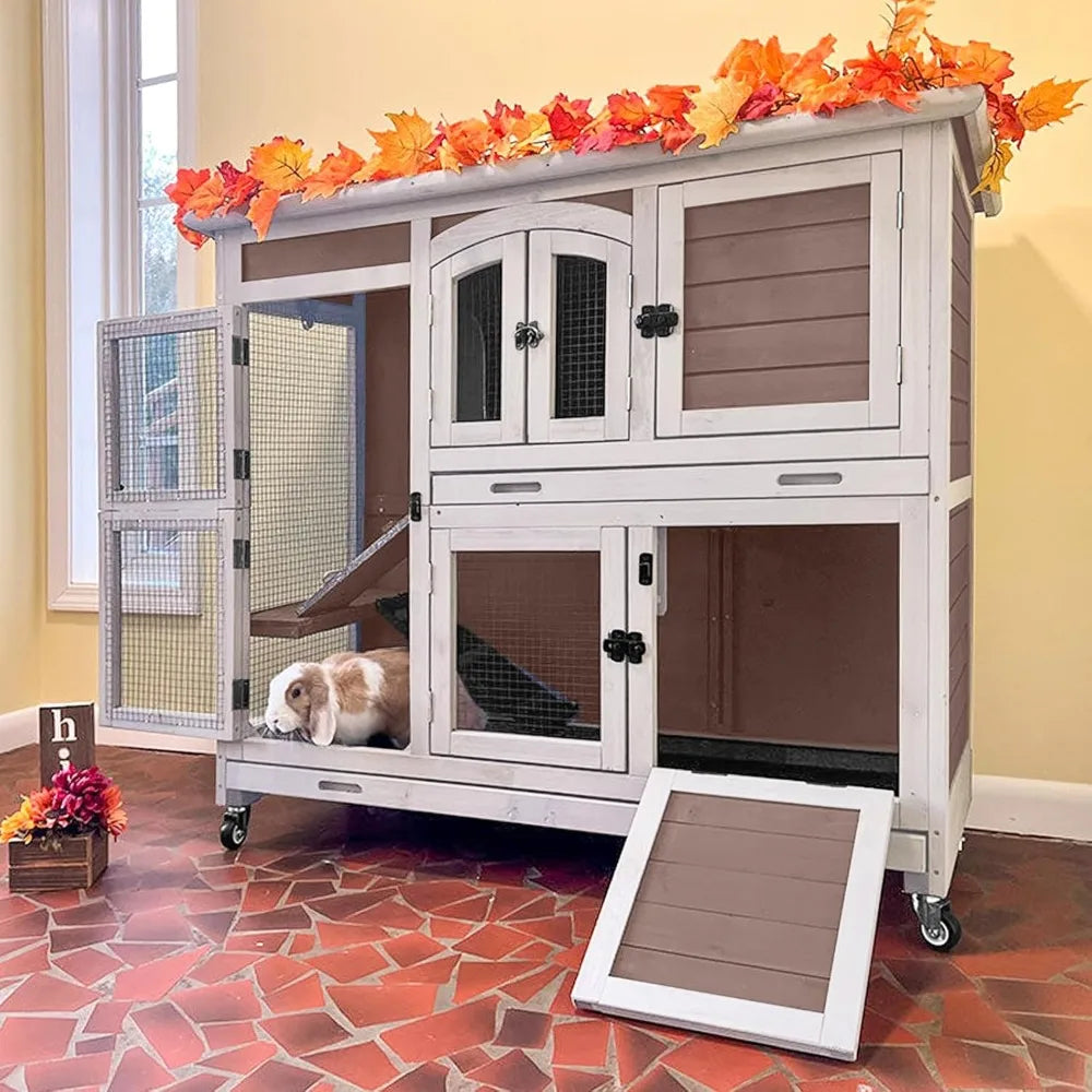 Rabbit Hutch Indoor Small Animal Cage For Rabbits And Guinea Pigs