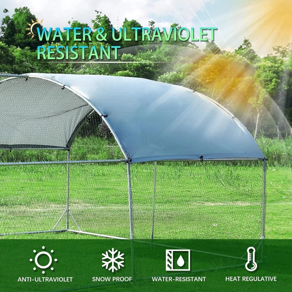 Chicken Coop Metal Enclosure For Backyard Poultry Shelter