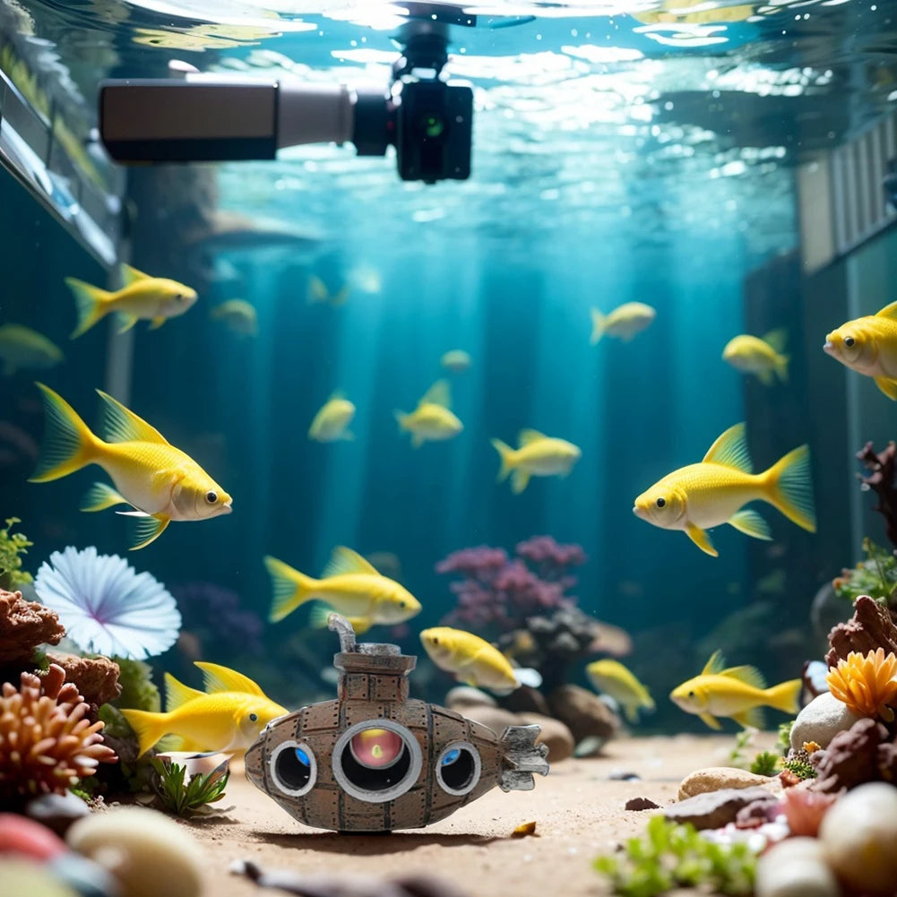 MOJOYCE Aquarium Submarine Ornament PVC Creative Decor