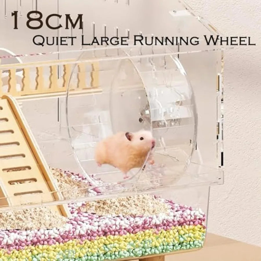 Hamster Cage With Transparent Viewing Top For Easy Observation