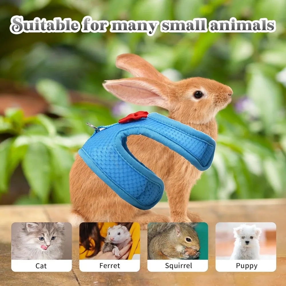 Bunny Harness and Leash Set With Breathable Mesh Vest