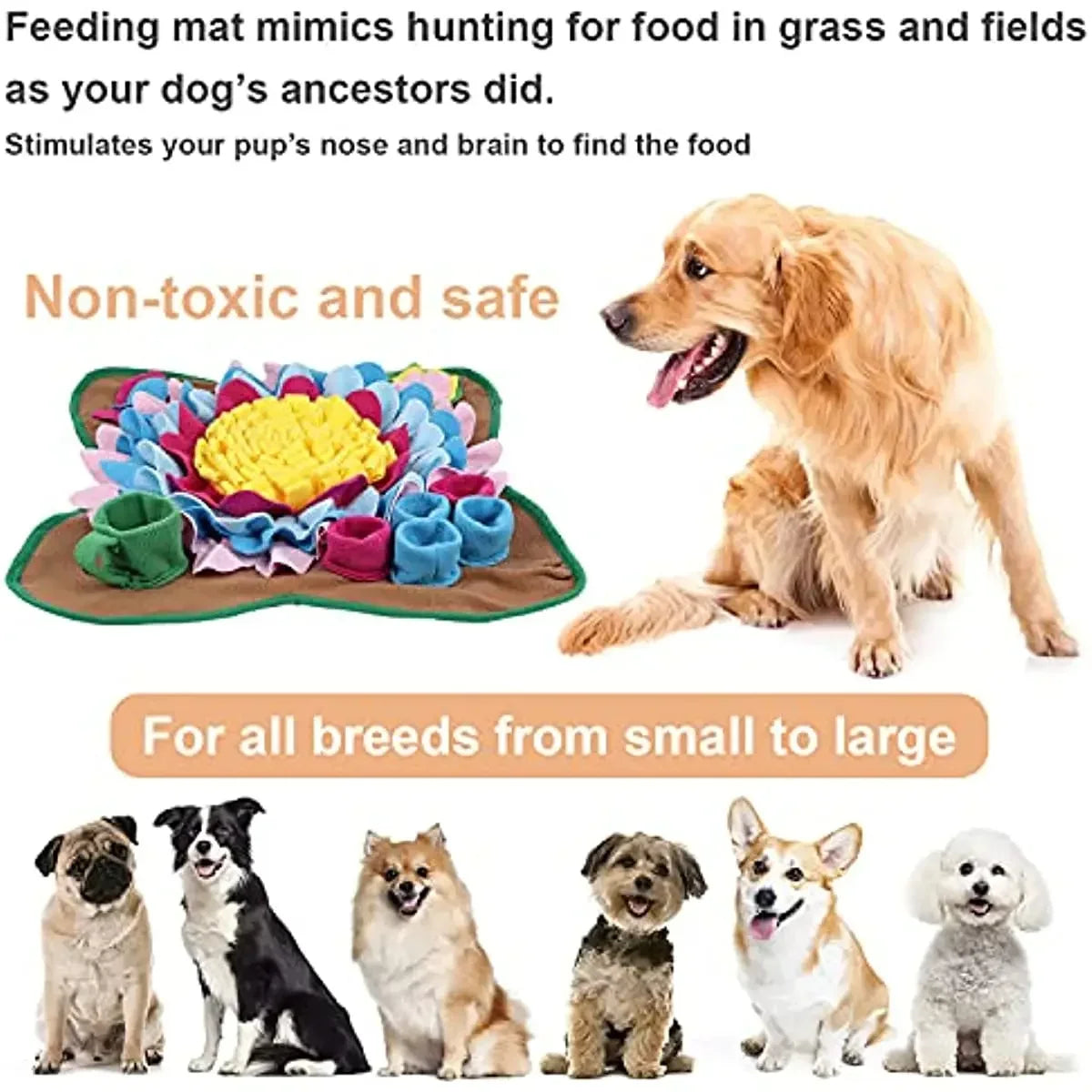 Dog Snuffle Mat Slow-Feed Nose Work Toy For Mental Stimulation