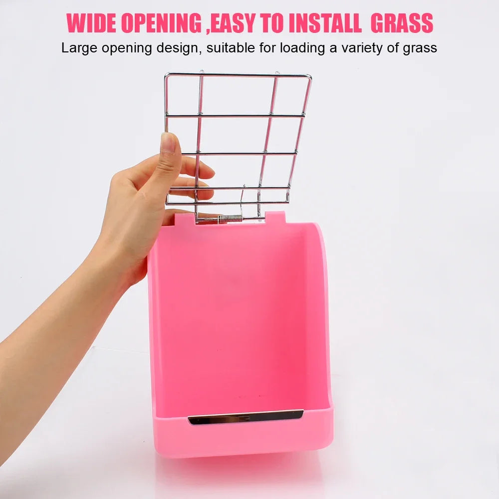 Rabbit Hay Feeder Plastic Mesh Frame Rack For Small Pets