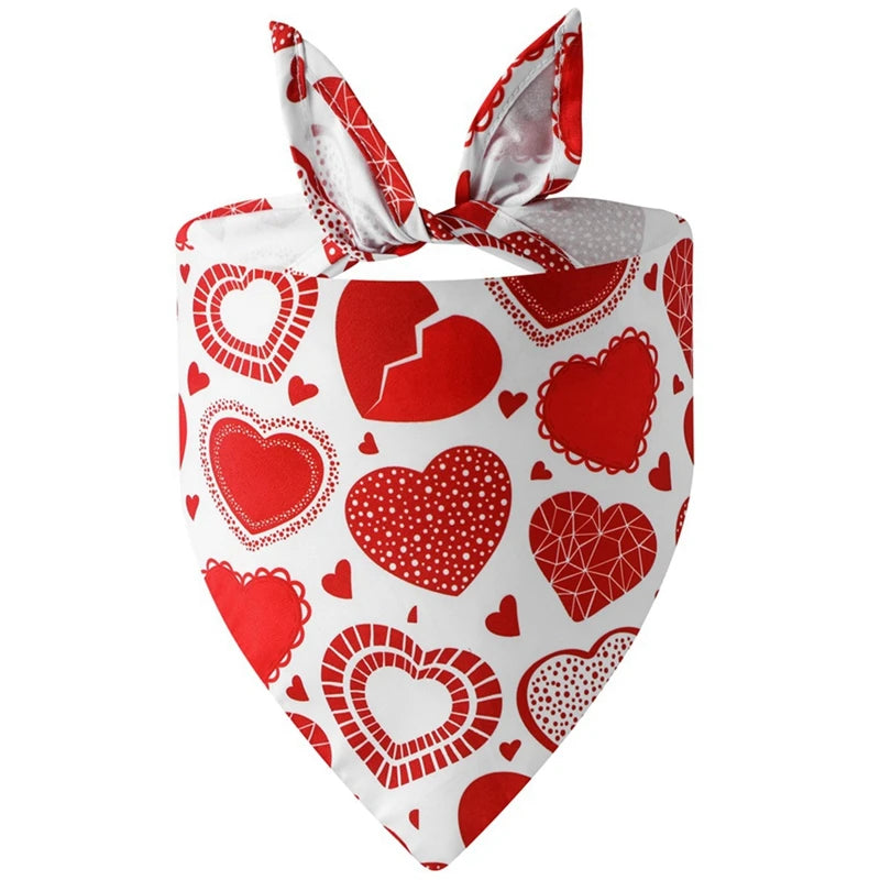 Dog Bandana Nylon Valentines Heart Print Durable Washable