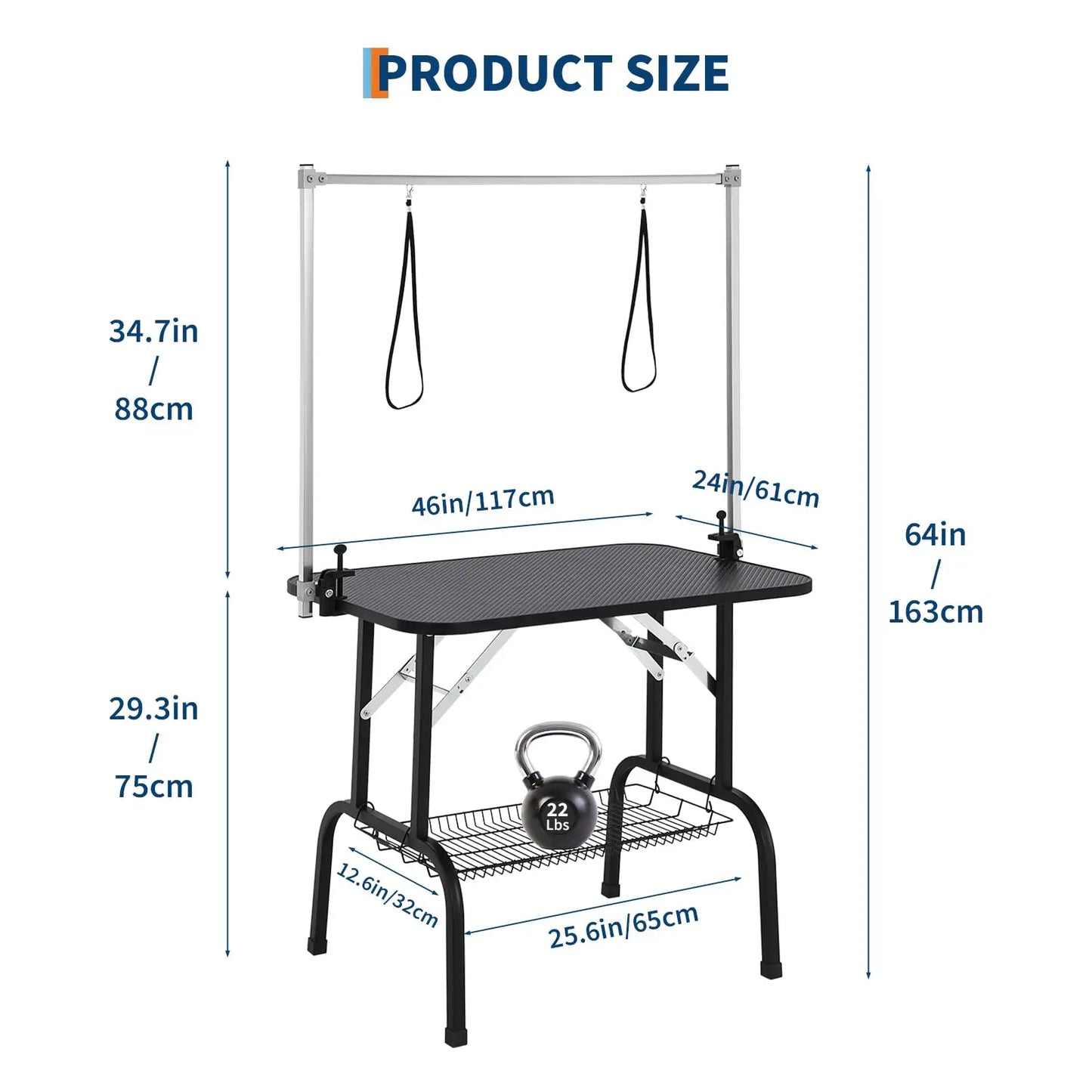 HiMISSCN Grooming Table for Dogs Foldable with Adjustable Arms