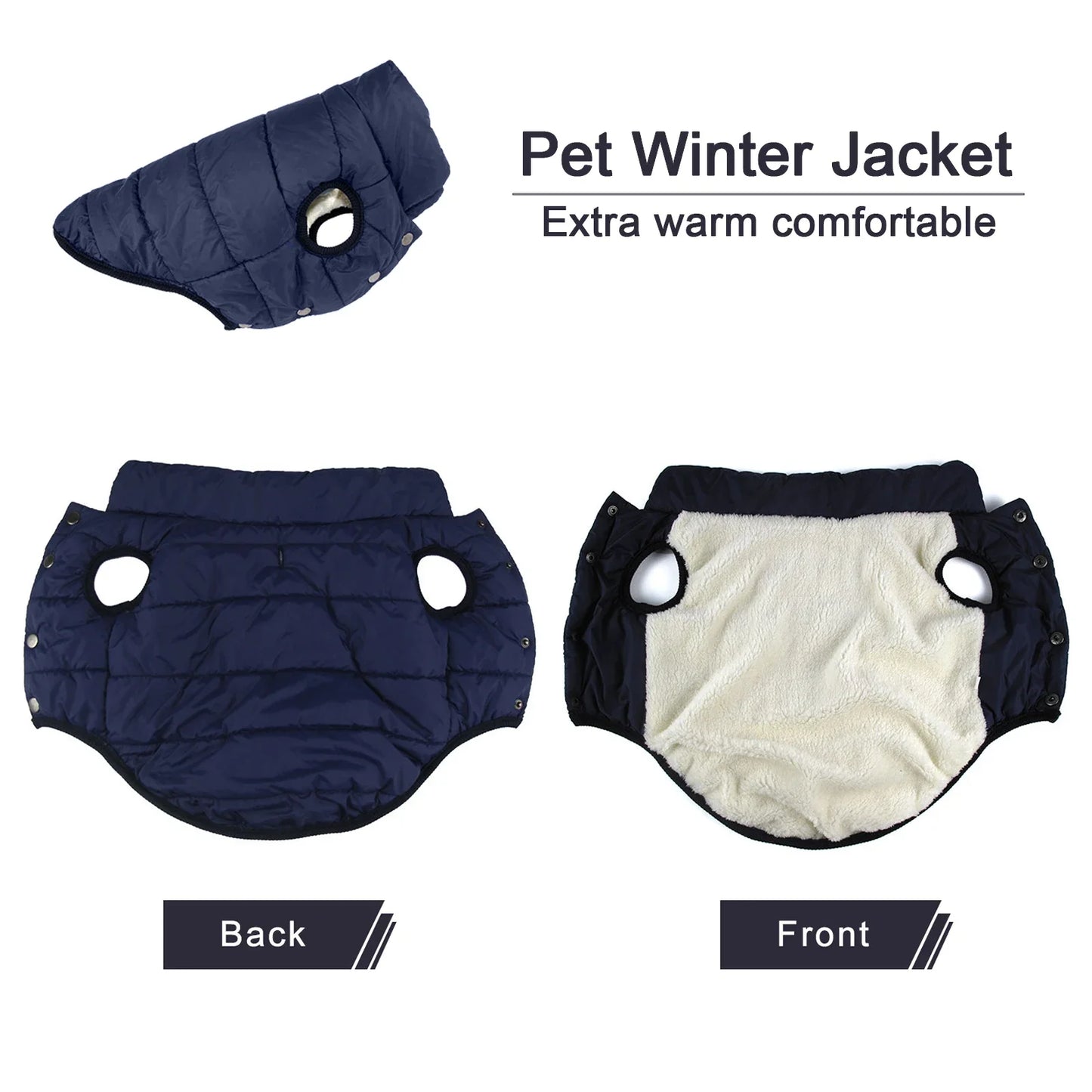Dog Clothes Outdoor Cold Proof Warm Dog Jacket with Fleece Cotton Lining French Bulldog Puppy Clothing Coat