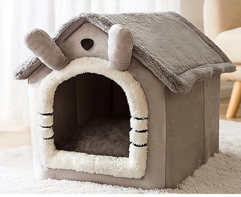 Dog Bed Indoor Kennel Cave With Removable Cotton Cover