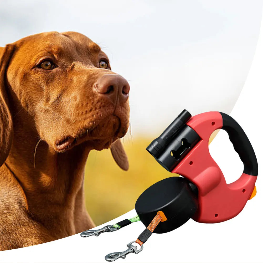 Alloet Dog Leash Double Headed Traction Rope With LED
