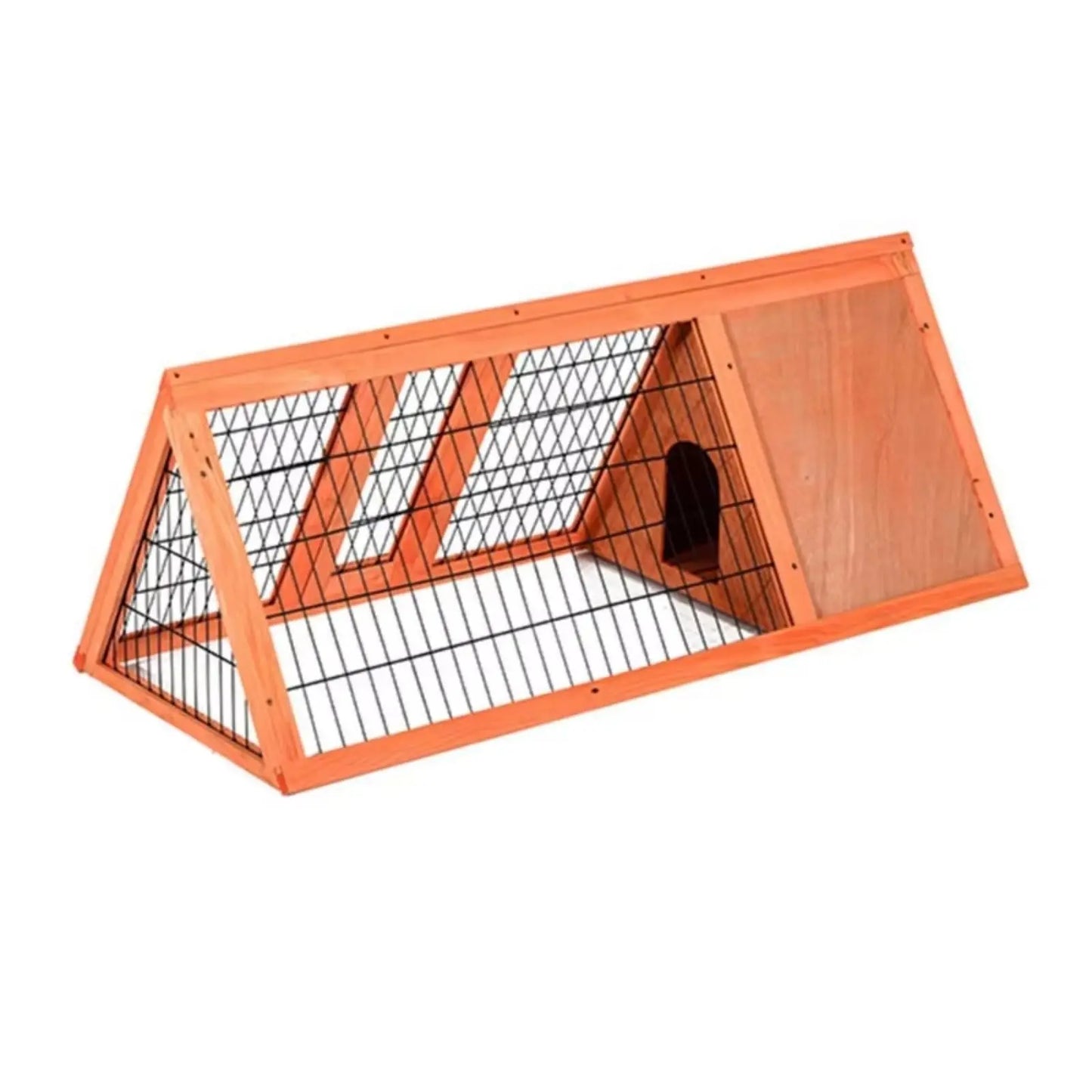 HiMISS Rabbit Cage With Run Two-Door Wooden Hutch Indoor Outdoor