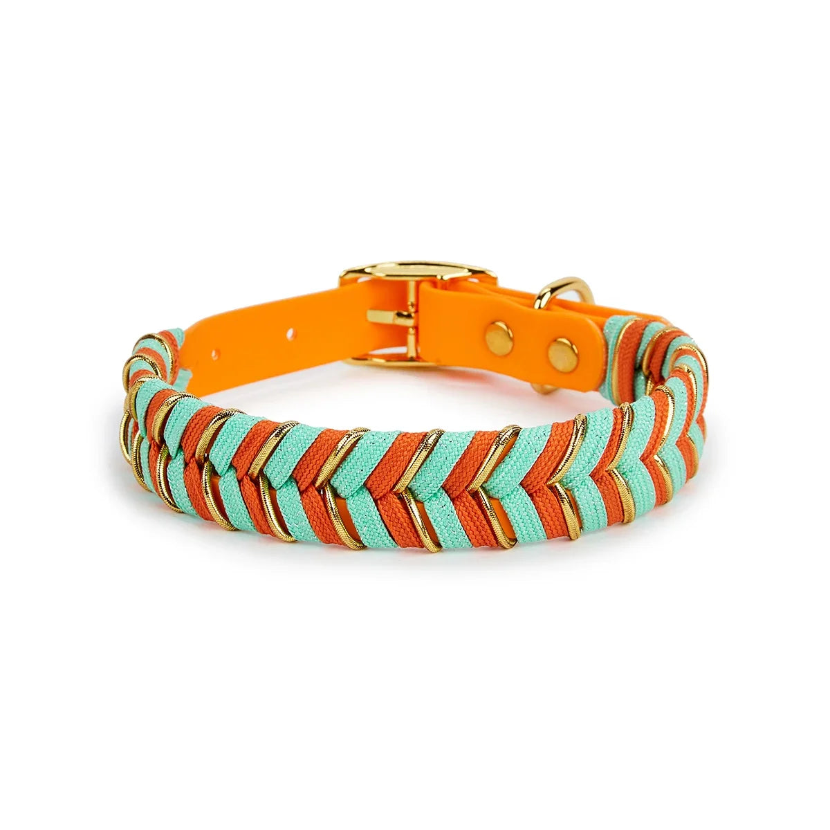 Dog Collar Striped Polyester Blend Reflective Breakaway