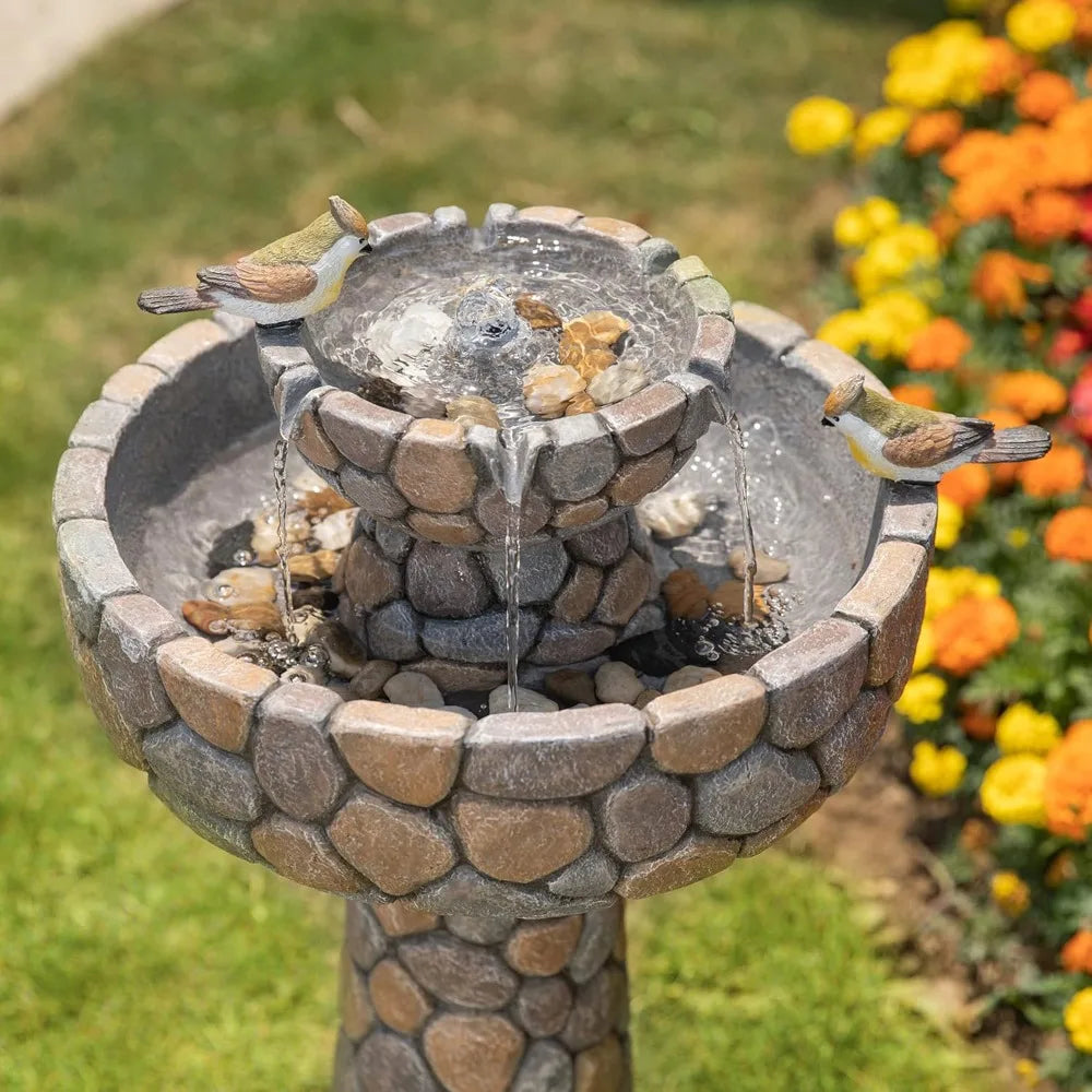 Outdoor Water Fountain With Birds