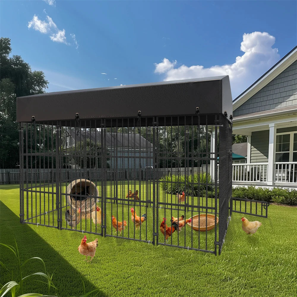 BORWAR Heavy Duty Large Dog Kennel With Roof Cover