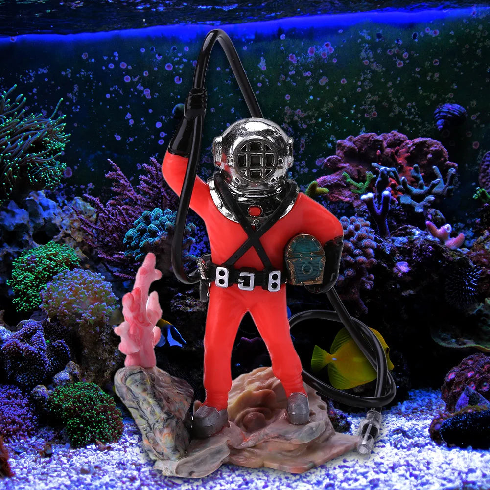 Shunmaii Fish Tank Decoration Resin Diver Treasure Hunt Ornament