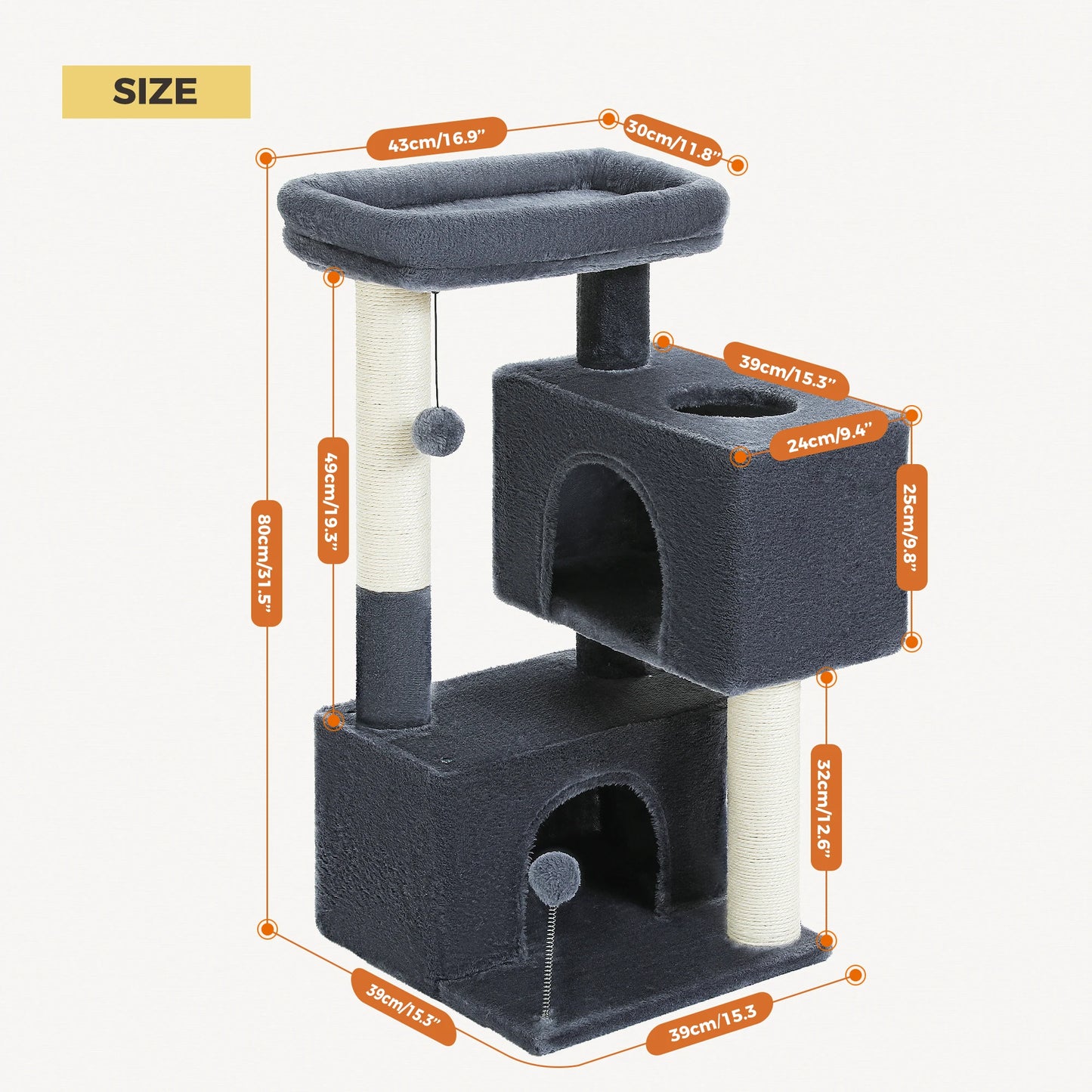 PEQULTICN Cat Tree Detachable Top Perch For Indoor Cats