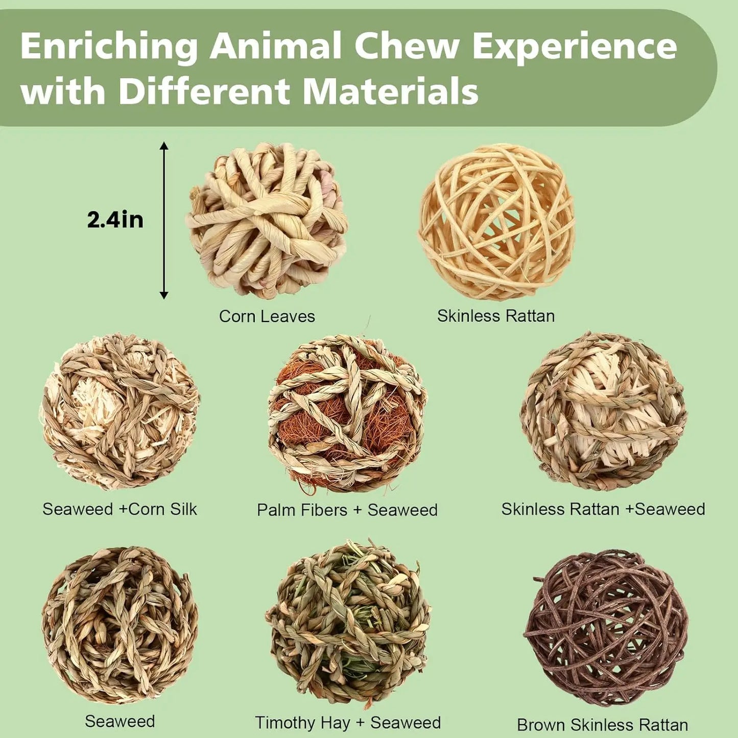Bunny Chew Grass Balls Hand-Woven Toy For Small Animals