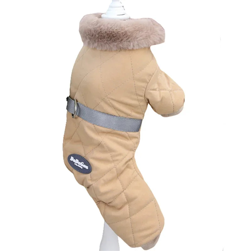 Dog Jumpsuit Warm Winter Waterproof Cotton Hoodie