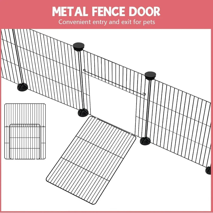 NONECN Small Animal Playpen With Coated Steel Panels