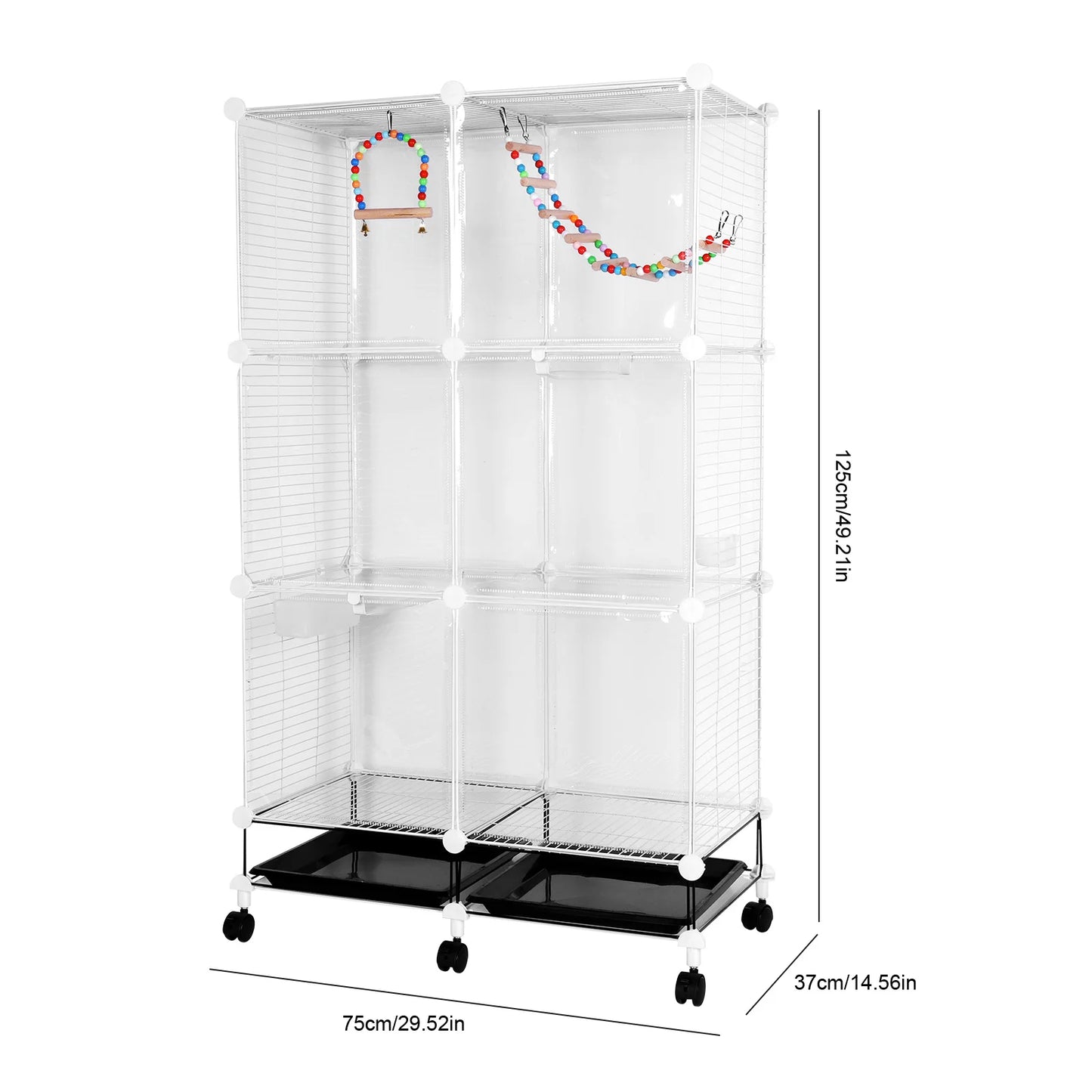 APWIKOGER Bird Cage Rolling Stand For Parrots Cockatiels Conures