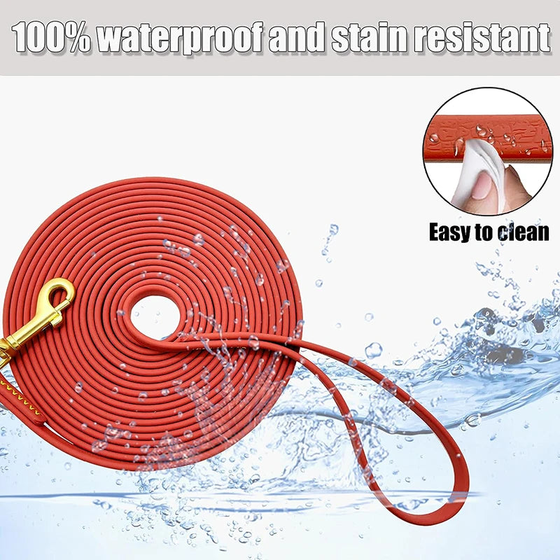 Dog Leash Waterproof Easy-Clean PVC Training Rope For All Breeds