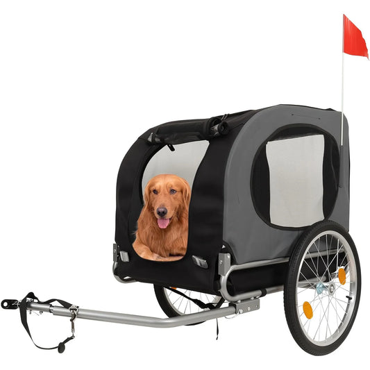 HiMISS Durable Steel Bike Trailer Pet Carrier With Folding Design