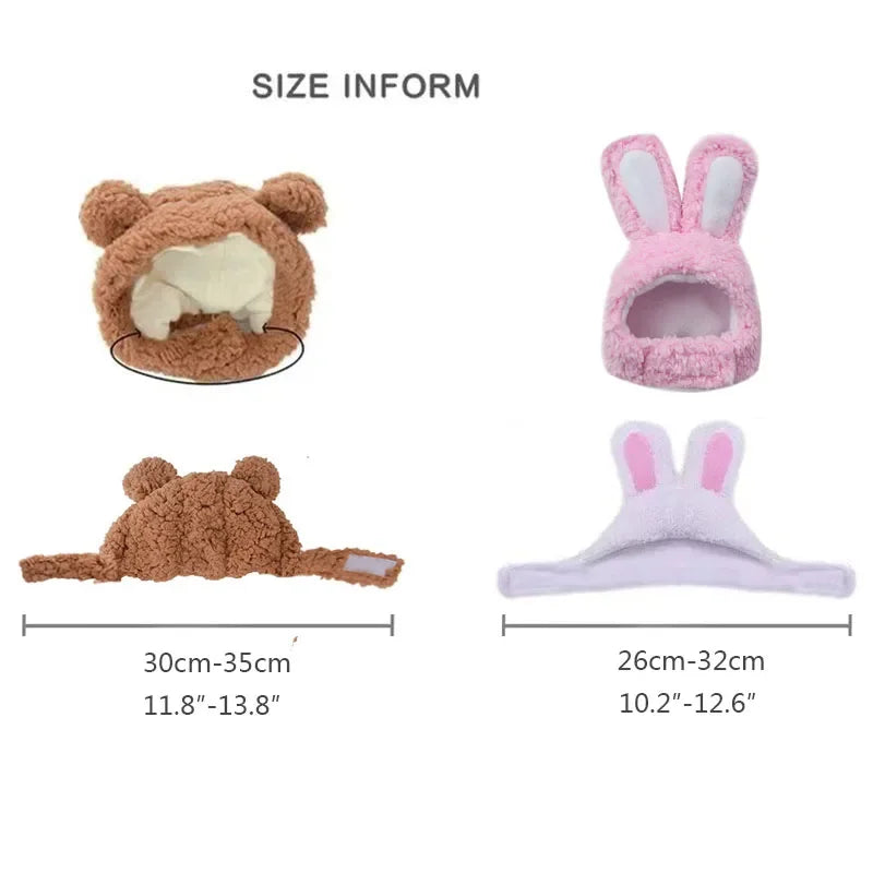 Pet Hooded Hat Fleece Cat And Dog Costume Cozy Winter