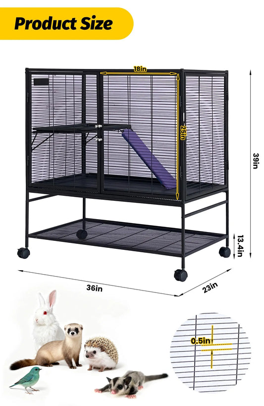 HiMISSCN Multi-Level Small Animal Cage Removable Tray