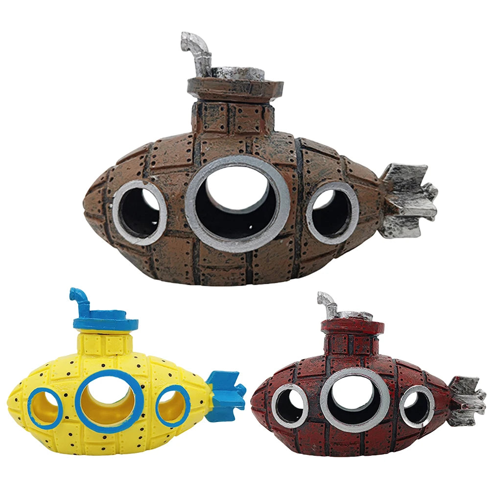 MOJOYCE Aquarium Submarine Ornament PVC Creative Decor