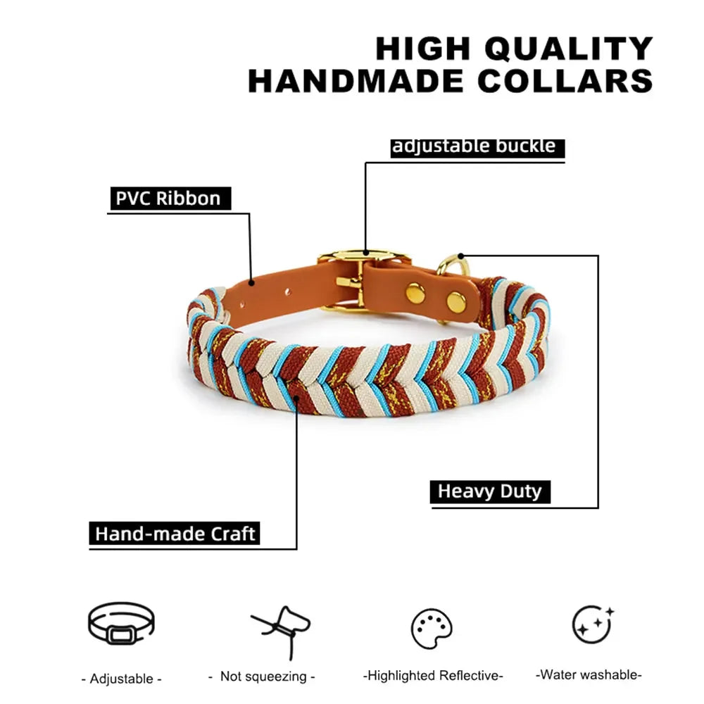 Dog Collar Handmade Striped Polyester For All Breeds