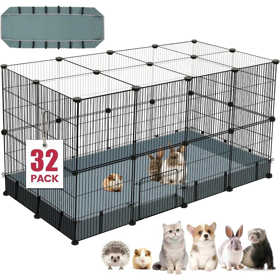 NONECN Small Animal Playpen With Coated Steel Panels