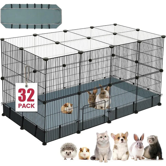 NONECN Small Animal Playpen With Coated Steel Panels