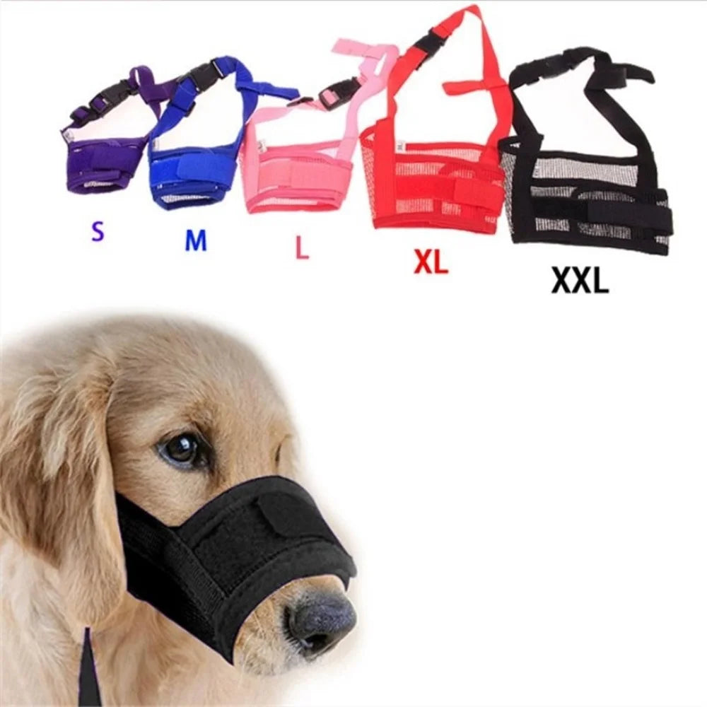 Dog Muzzle Adjustable Breathable Mesh Nylon Straps For Dogs