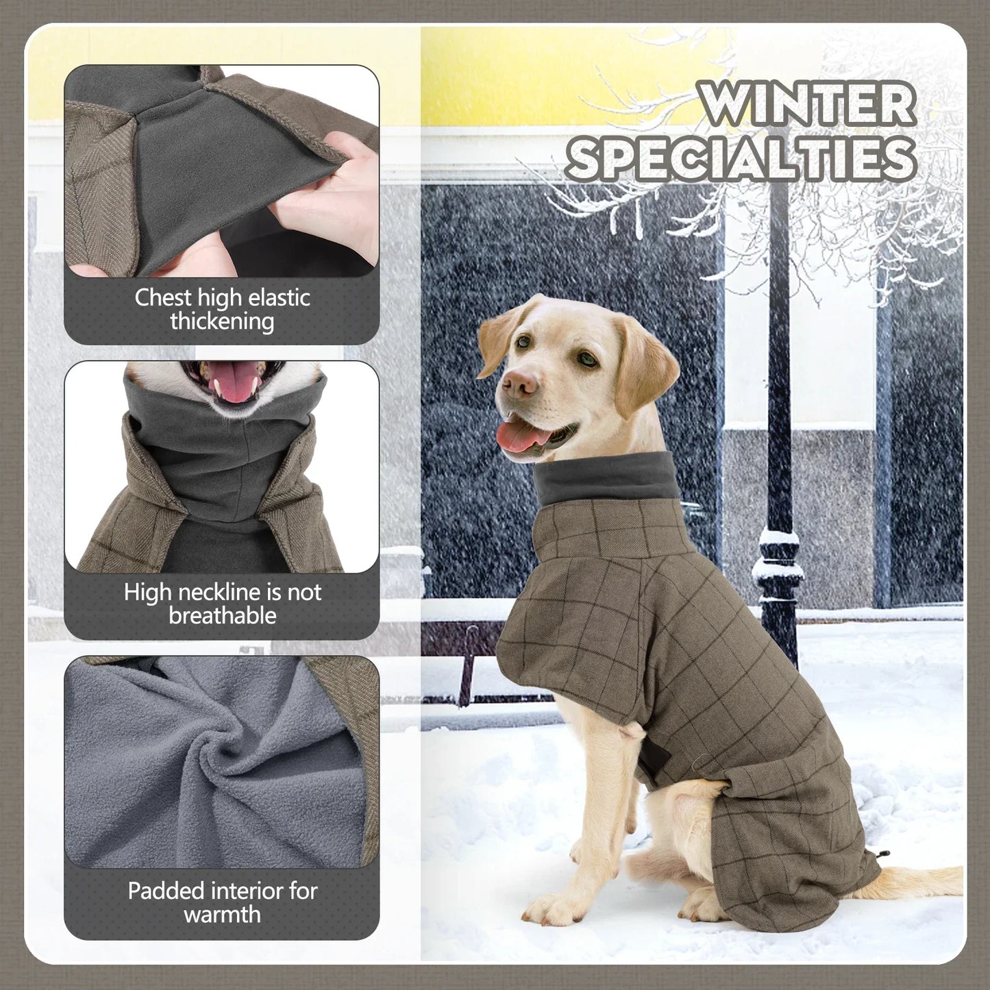 Dog Clothes Waterproof British Plaid Coat Essentials