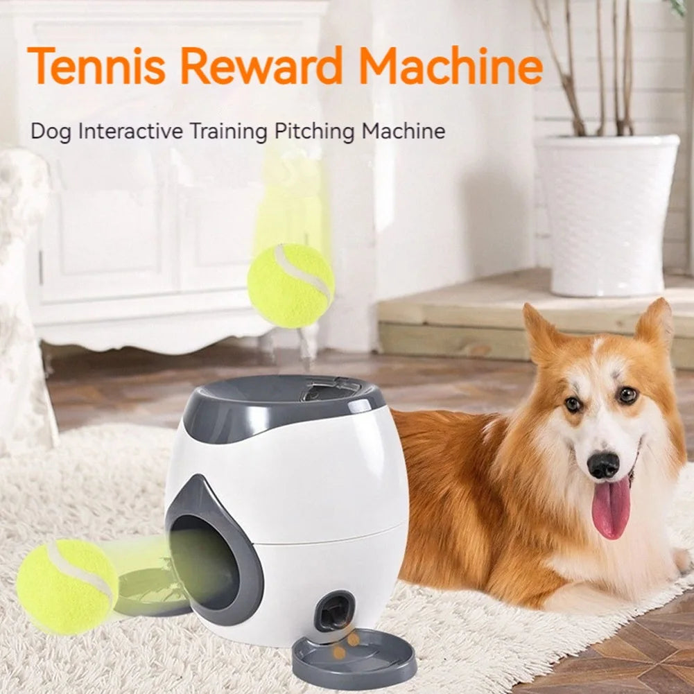 Automatic Ball Launcher Dog Tennis Food Reward Machine Slow Feeder (Dark Grey)