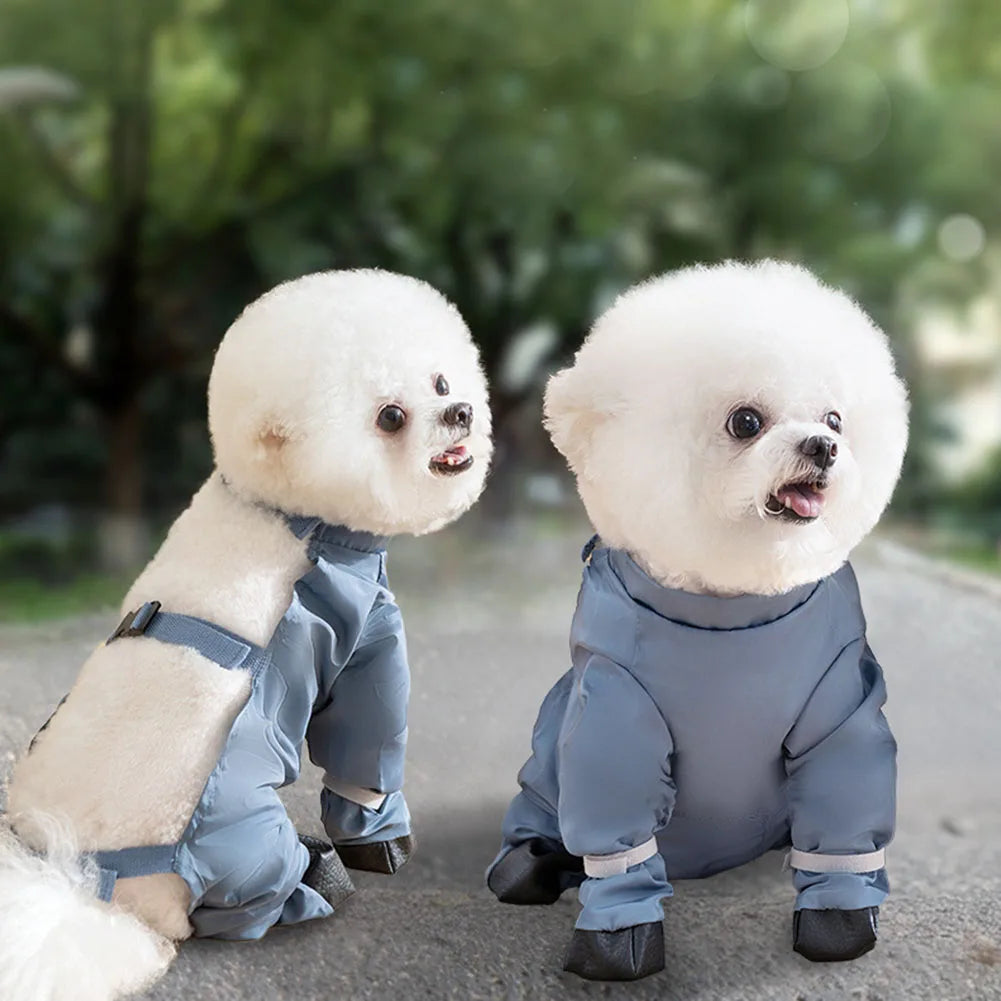 Shunmaii Dog Suspender Boots with Anti Slip Adjustable Straps