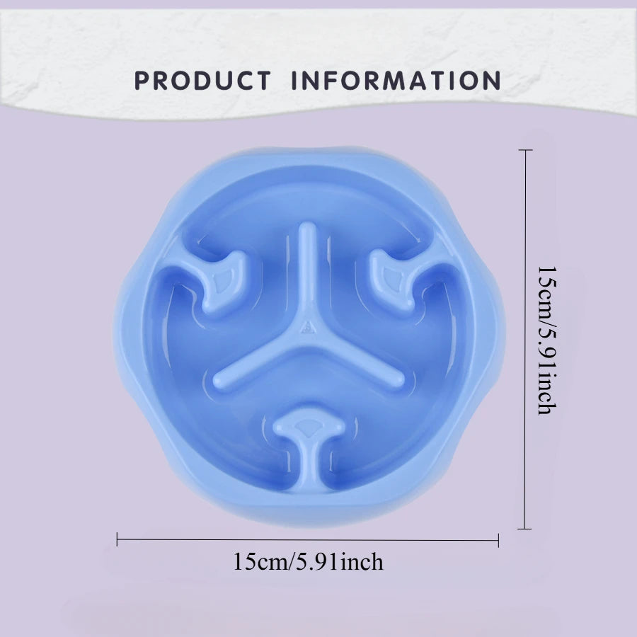 Dog Slow Feeder Bowl Anti Spill Anti Slip Plastic Dish