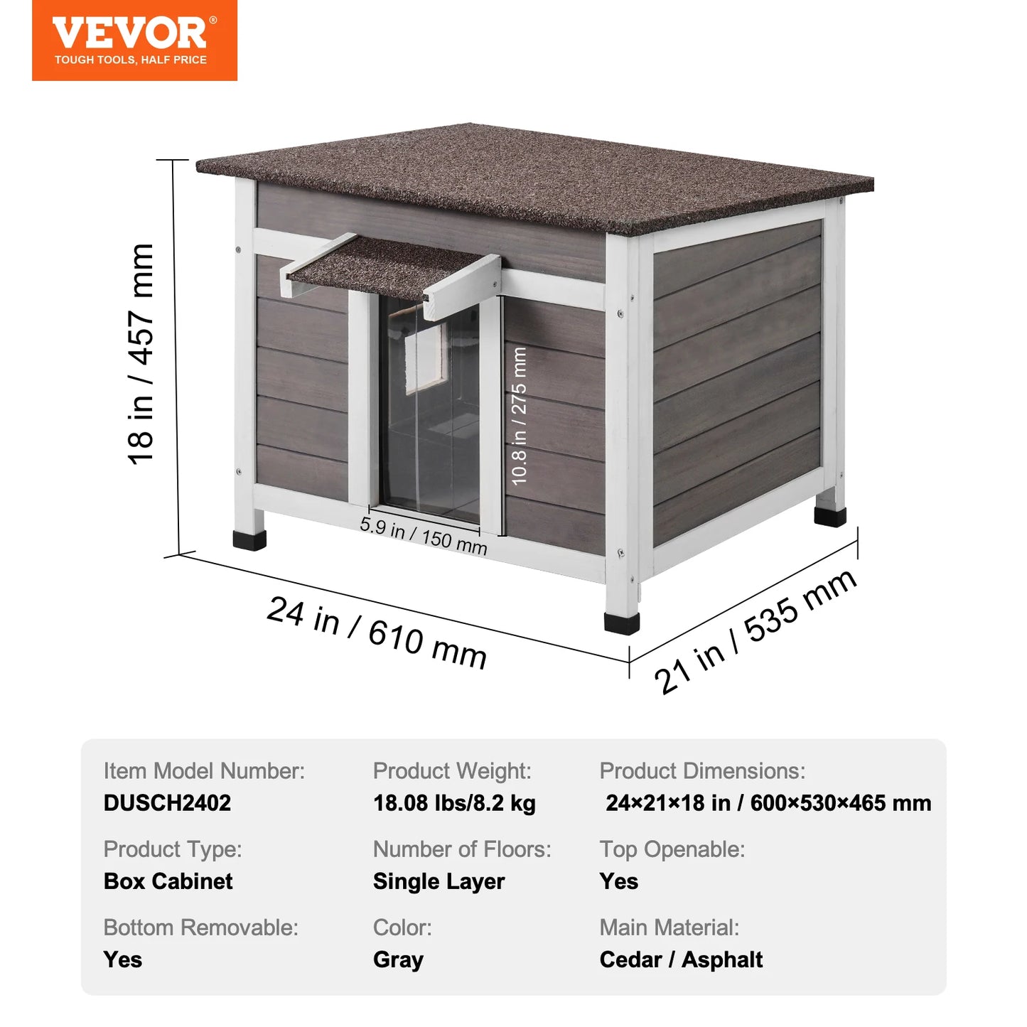 SucceBuy Outdoor Cat House Weatherproof Insulated Shelter