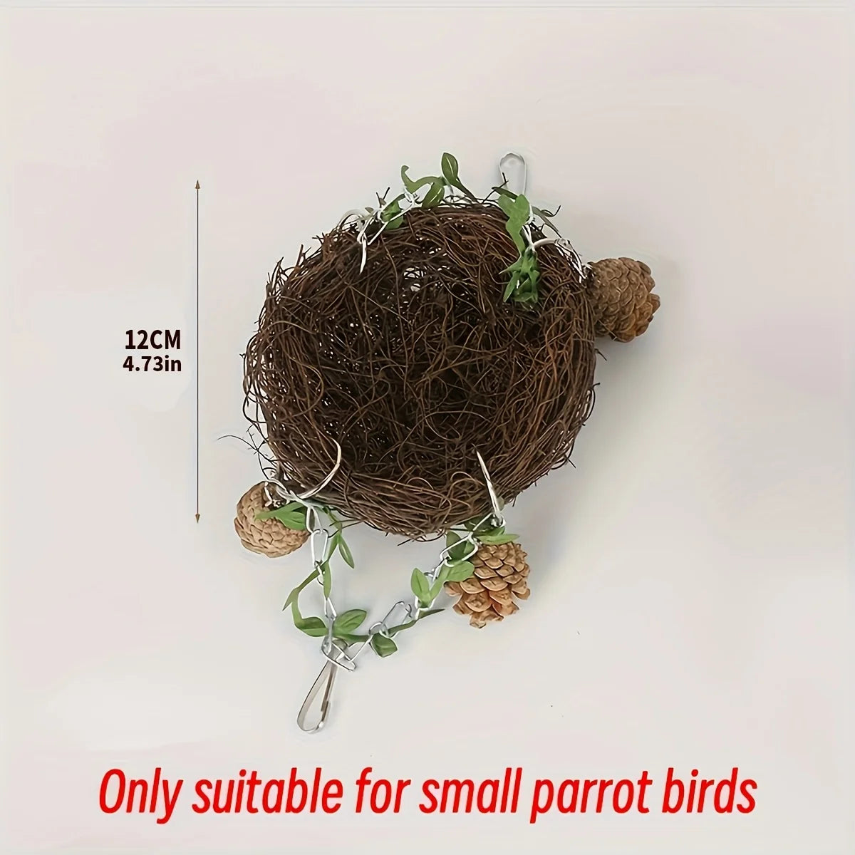 Natural rattan bird cradle - suitable for parrots, parrots, peacocks and small parrots - comfortable perching toys, pet bird