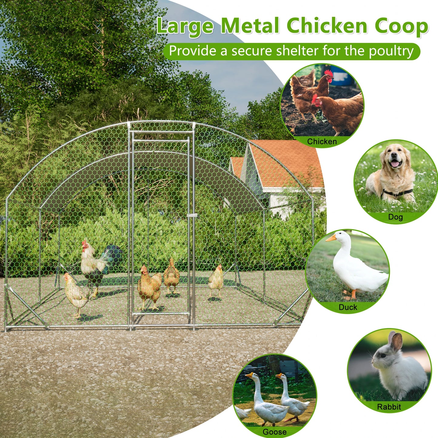 Chicken Coop Iron Walk In Hen House Waterproof UV Cover
