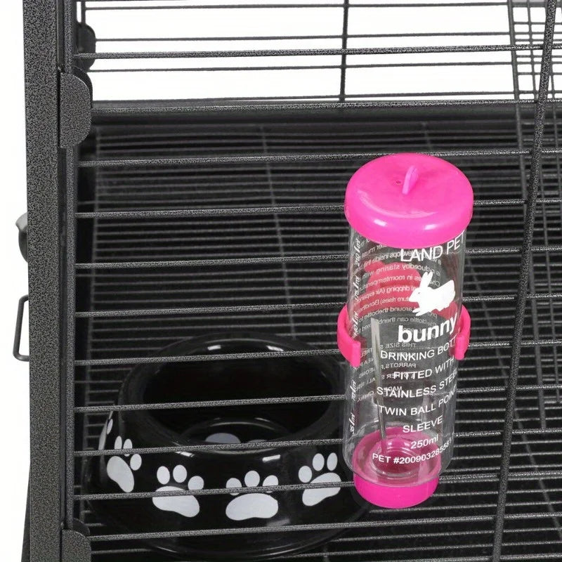 Small Animal Cage 4-Level Iron Wire Frame Durable Multi-Story Habitat