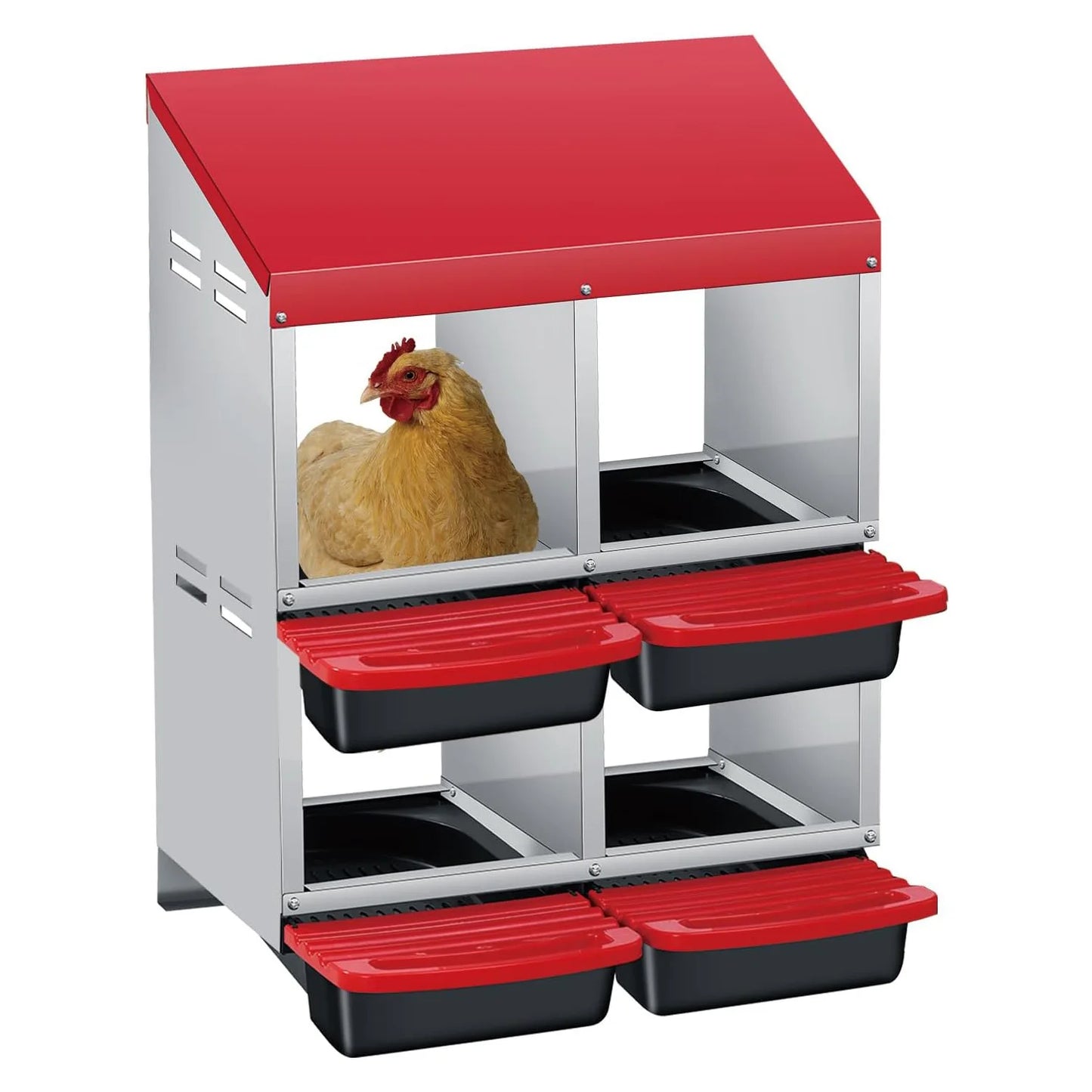 TWISTER.CK Metal Chicken Nesting Box With Automatic Egg Tray