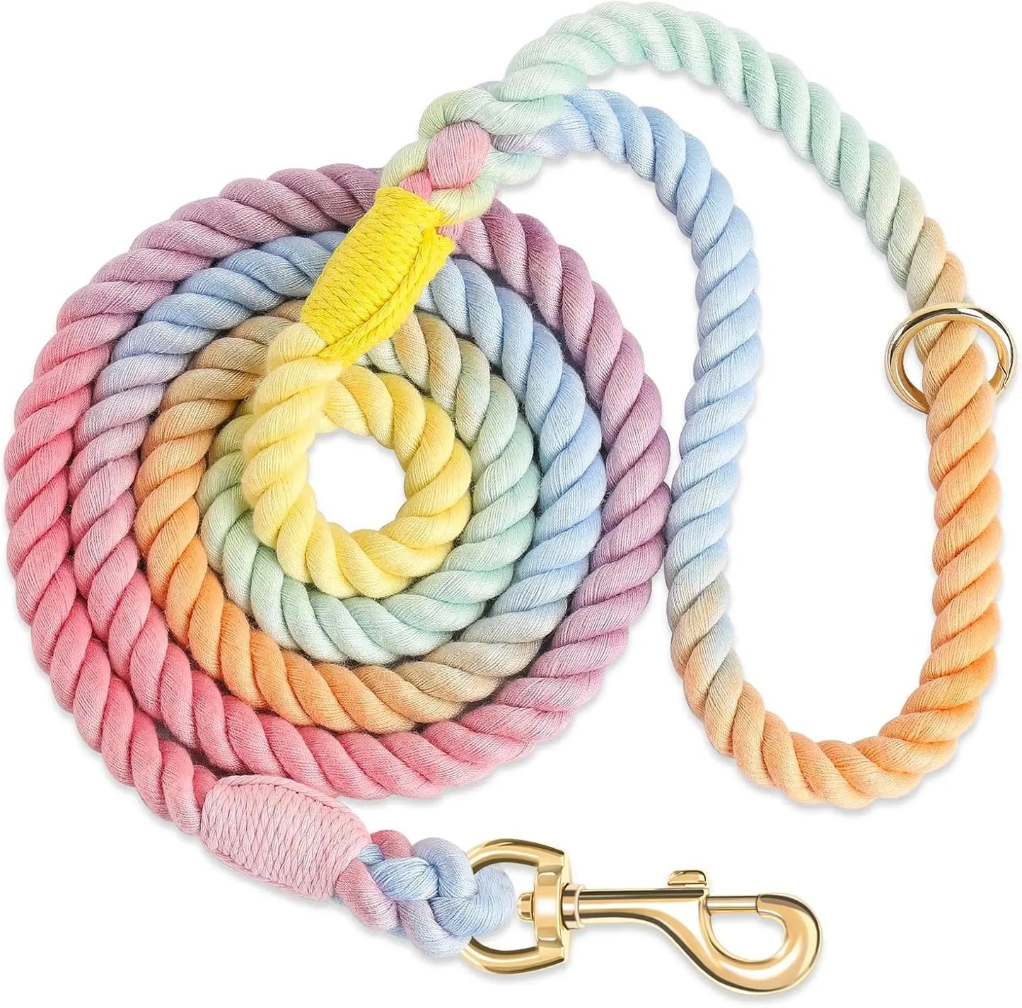 Nonecn Dog Leash Braided Cotton Heavy Duty Clasp Durable
