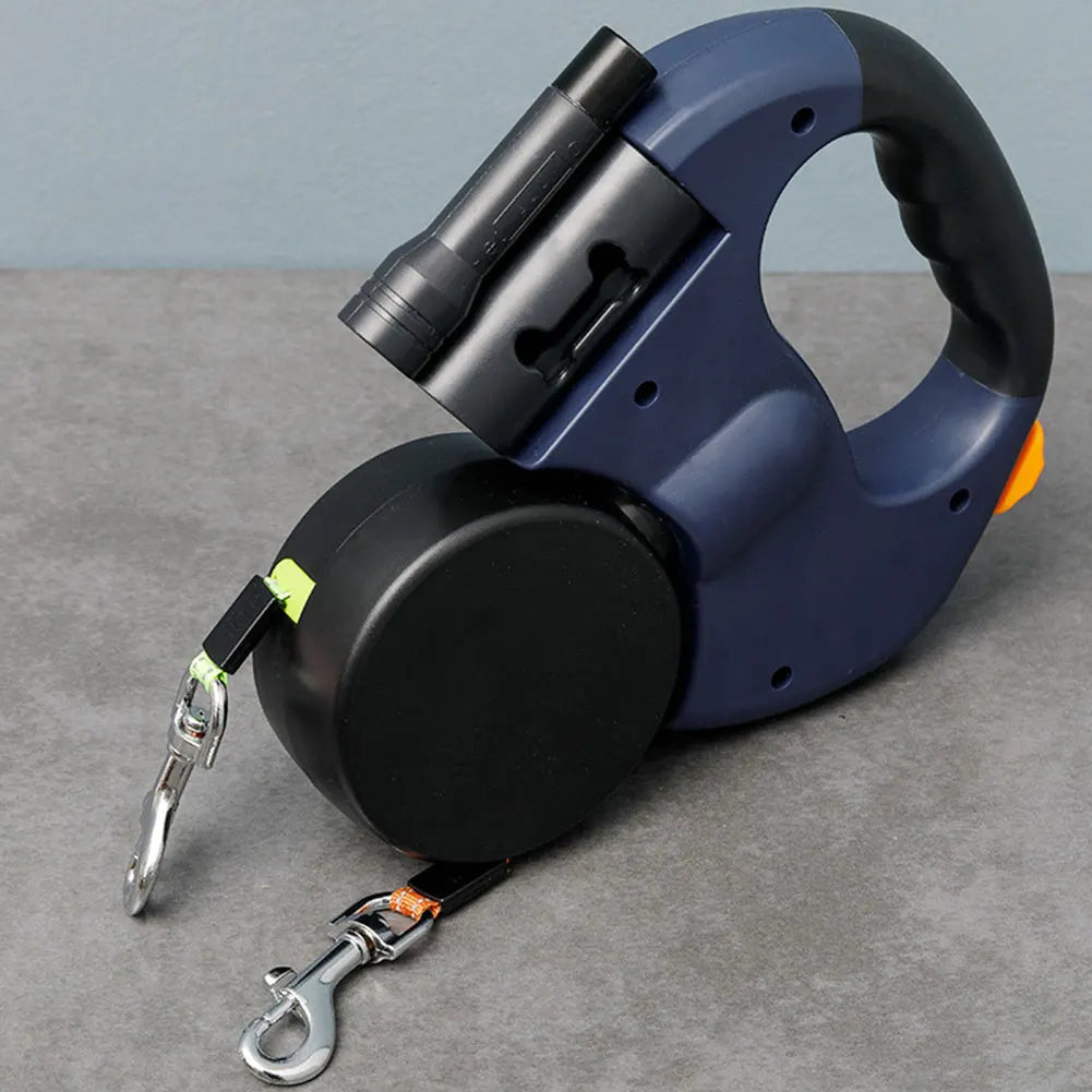 Alloet Dog Leash Double Headed Traction Rope With LED