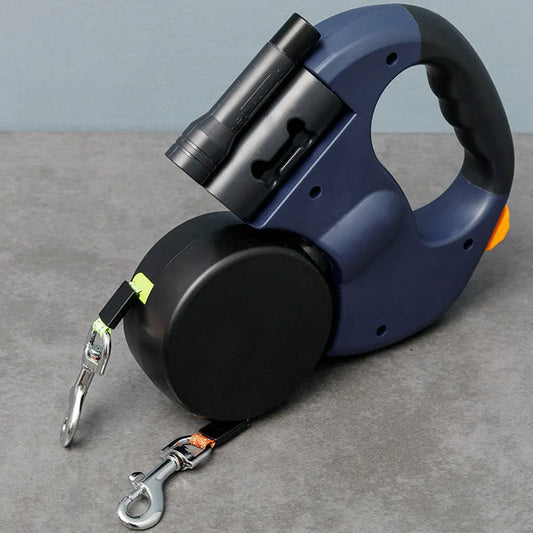 Alloet Dog Leash Double Headed Traction Rope With LED
