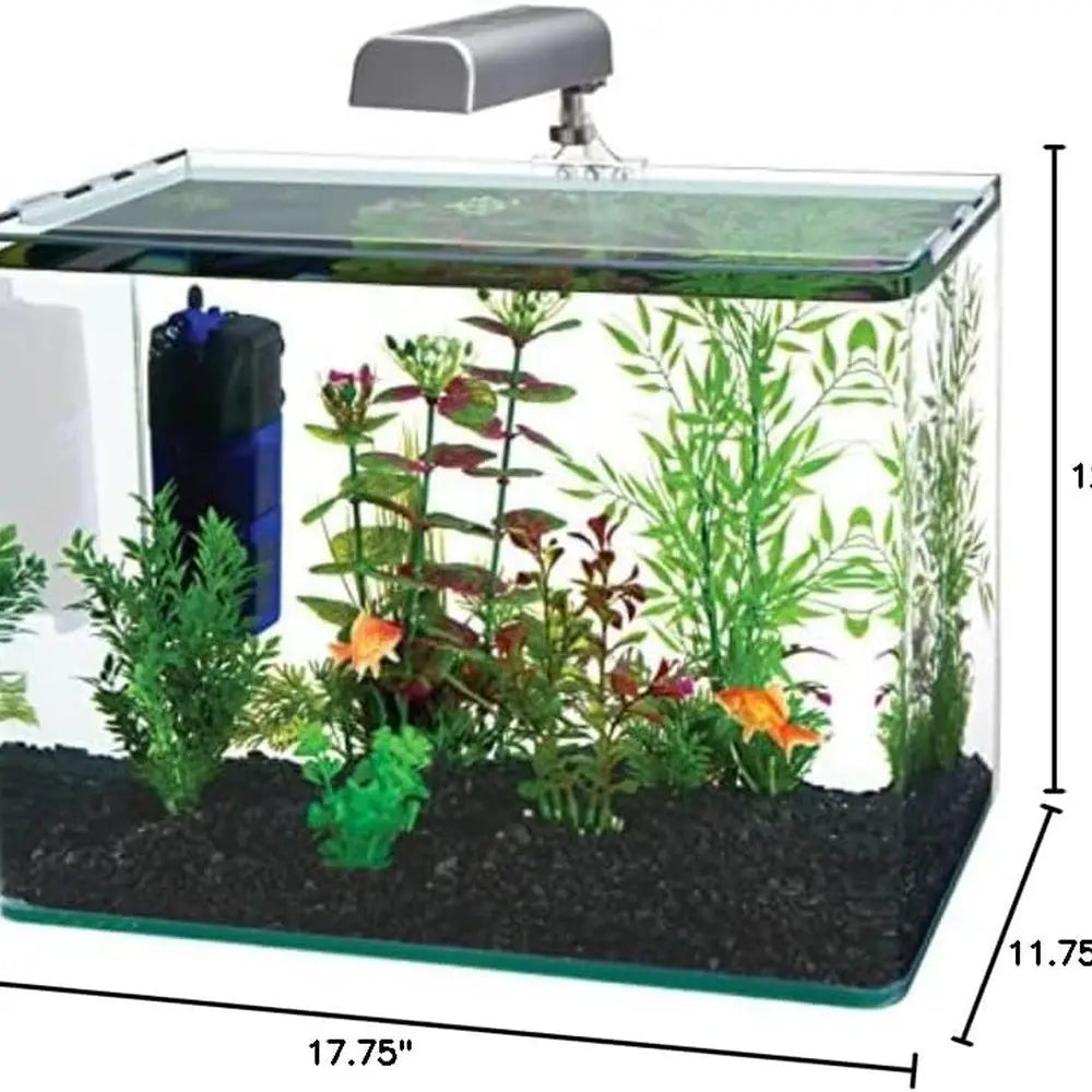 Professional Glass Aquarium Kit for Desktop Nano with LED Light and Filter