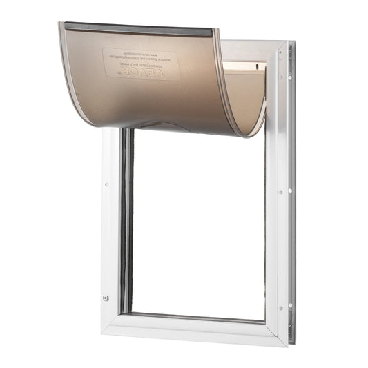 SucceBuy Pet Door Aluminum Frame With Lockable Flap